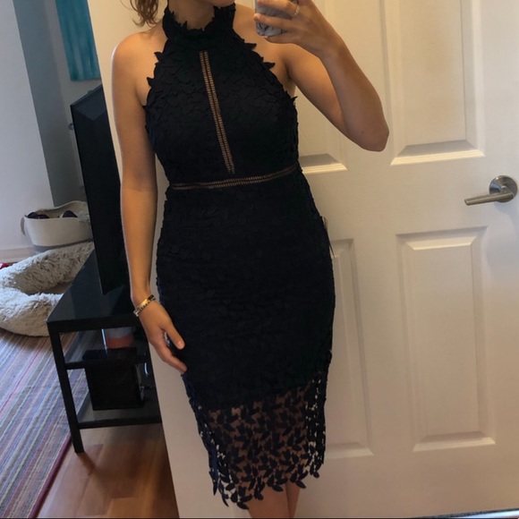 Bardot Navy Dress - Picture 3 of 4